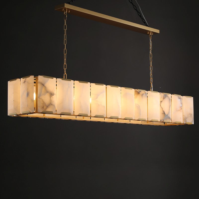 Huxley Calcite Rectangular Chandelier 74"