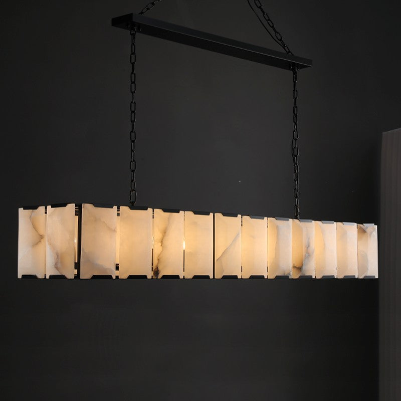 Huxley Calcite Rectangular Chandelier 74"