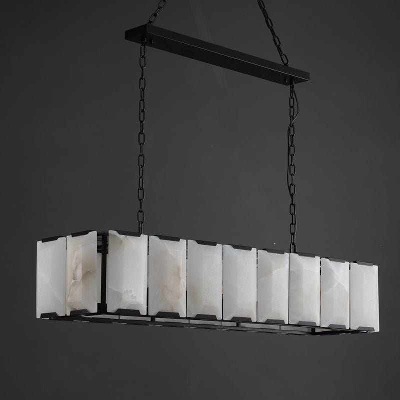 Huxley Calcite Rectangular Chandelier 54"