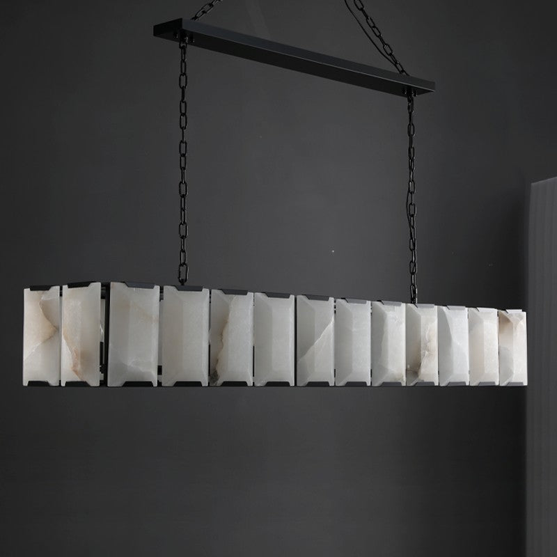 Huxley Calcite Rectangular Chandelier 74"