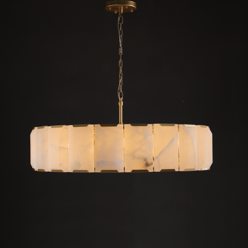Huxley Calcite Round Chandelier 43"