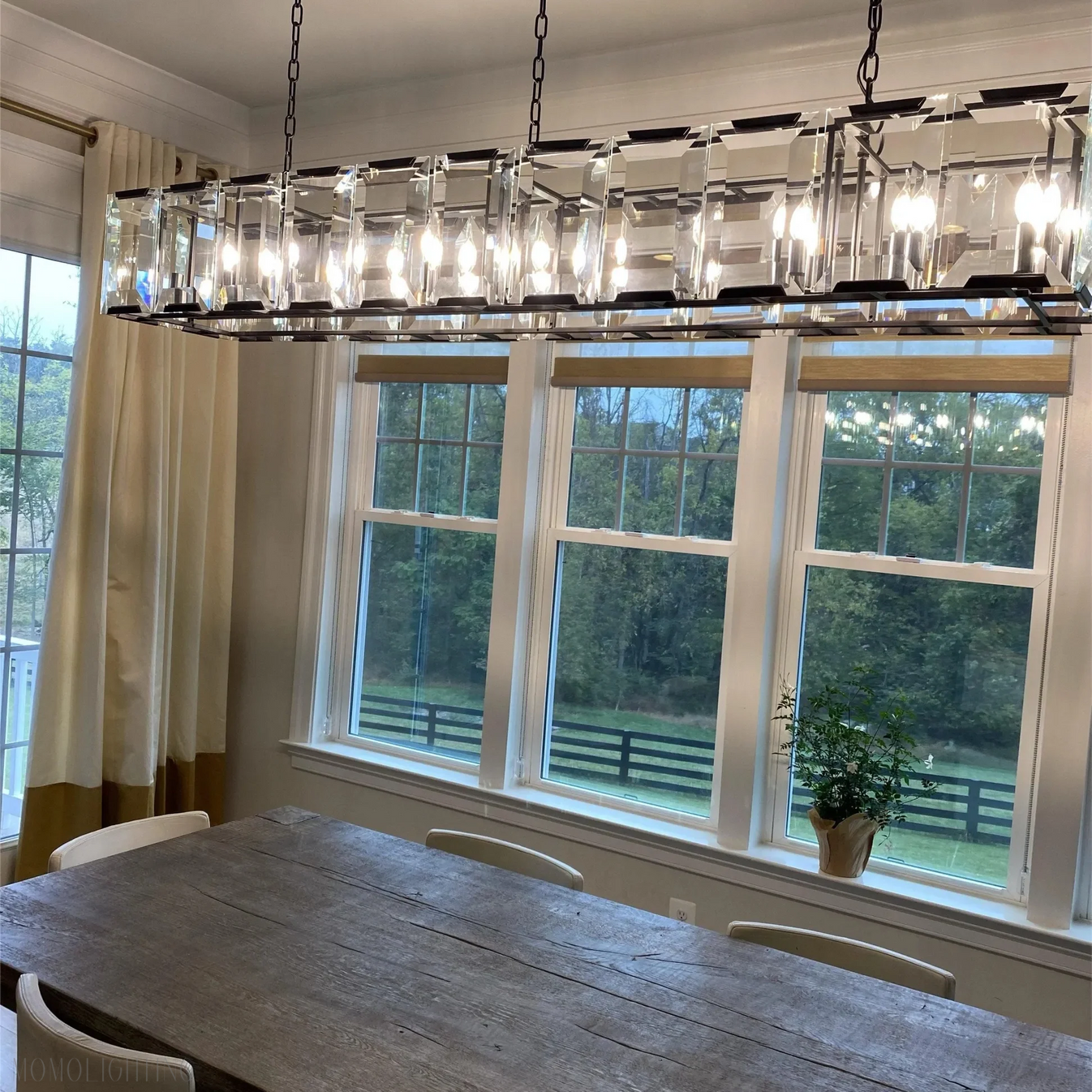 Huxley Crystal Rectangular Chandelier 74"