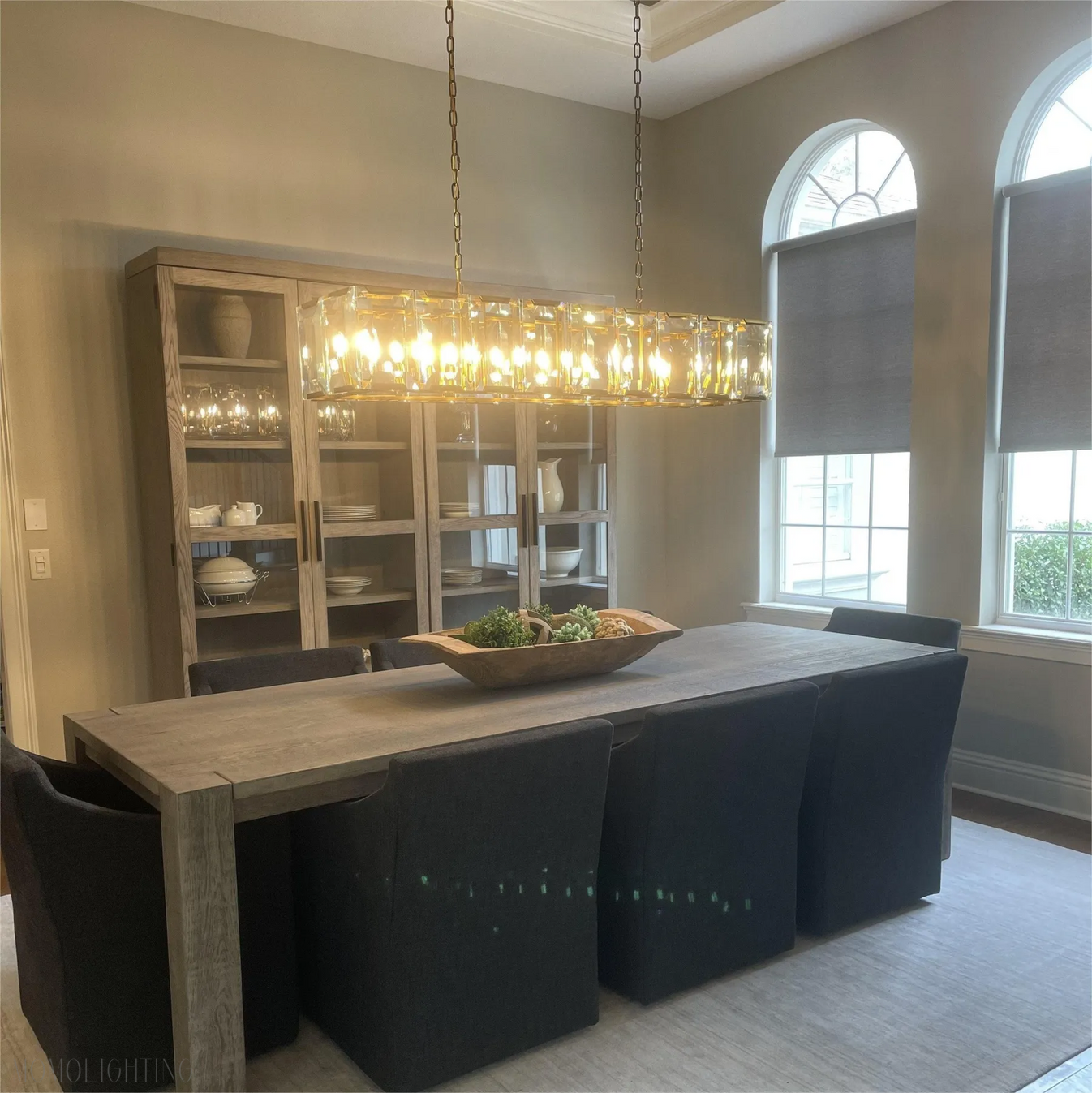 Huxley Crystal Rectangular Chandelier 54"