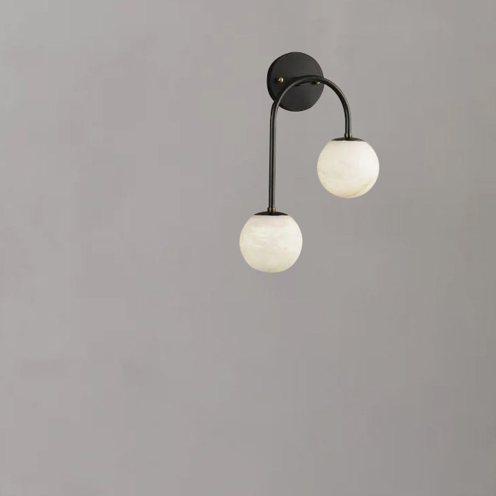 Alabaster Globe Modern Wall Sconce In Bedroom - detail 2