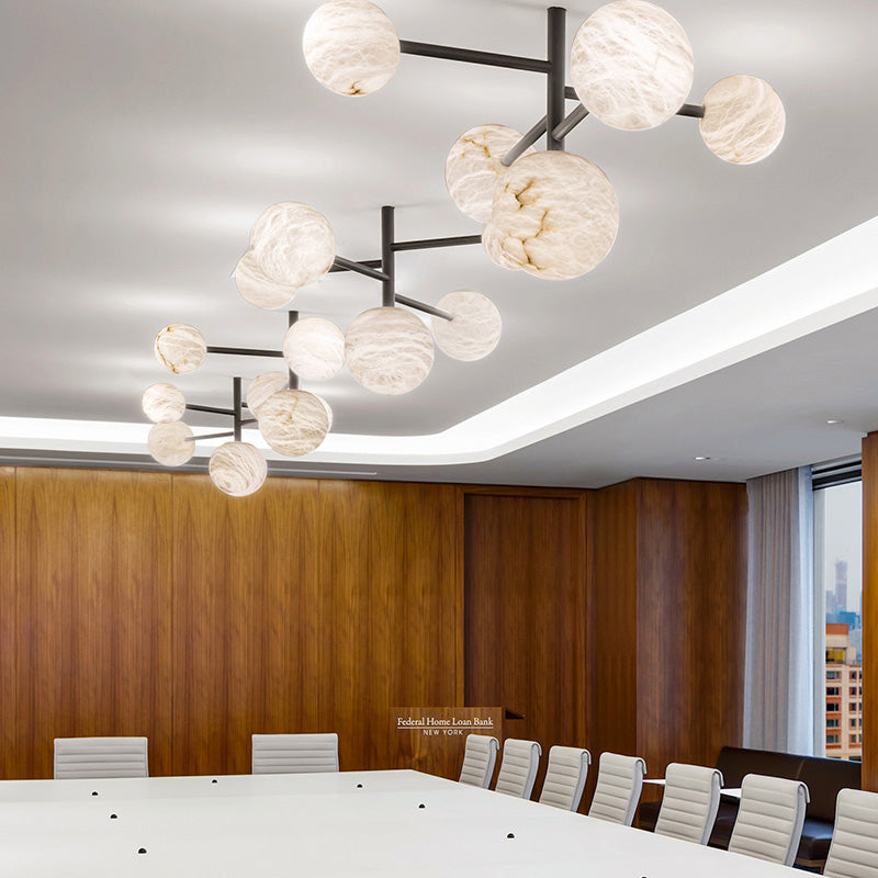 Evelyn Sphere Delight - Modern Artistic Alabaster Pendant Light - detail 2