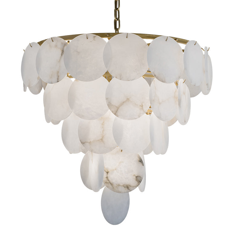 Round Chandelier with Exquisite Alabaster Disks - detail 2