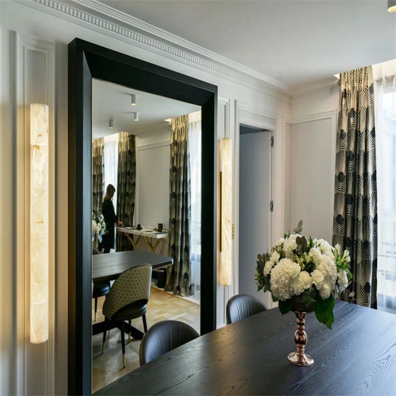 Grandeur Alabaster Linear Hallway Sconce - detail 2