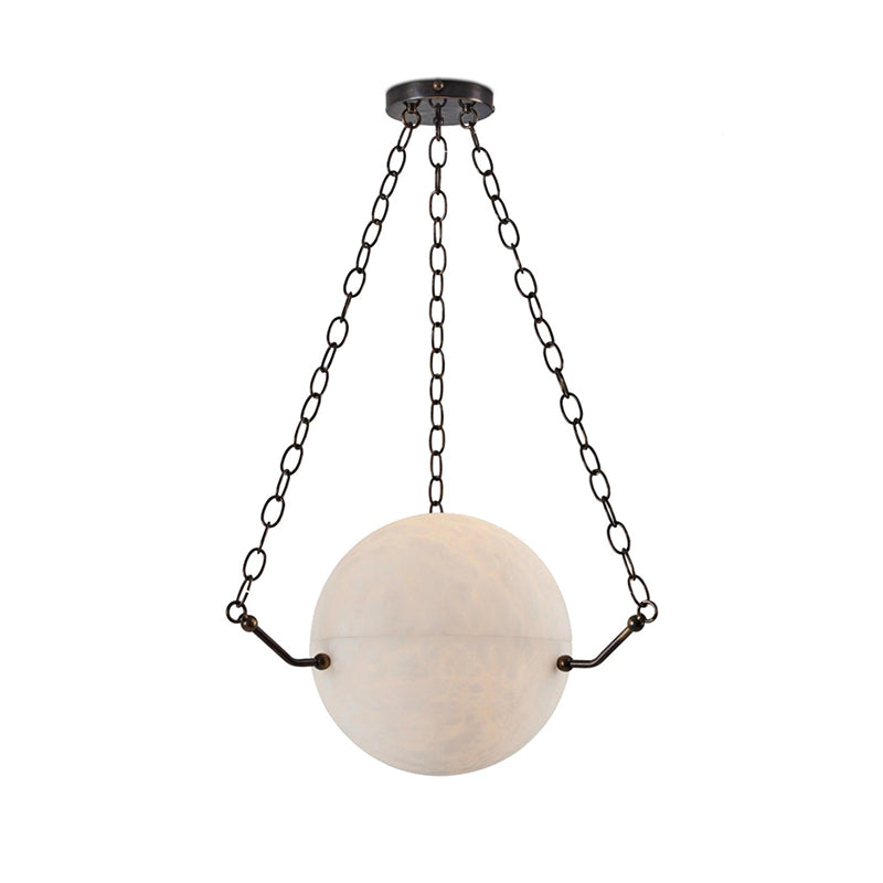 Alabaster Sphere Suspension Lamp, Pendant Kitchen Island Lamp - detail 2
