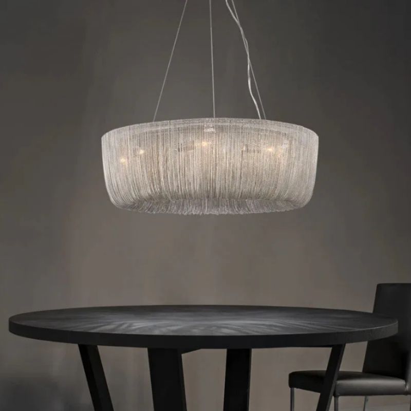 Cadenas Aluminum Chain Tassel Chandelier - detail 2