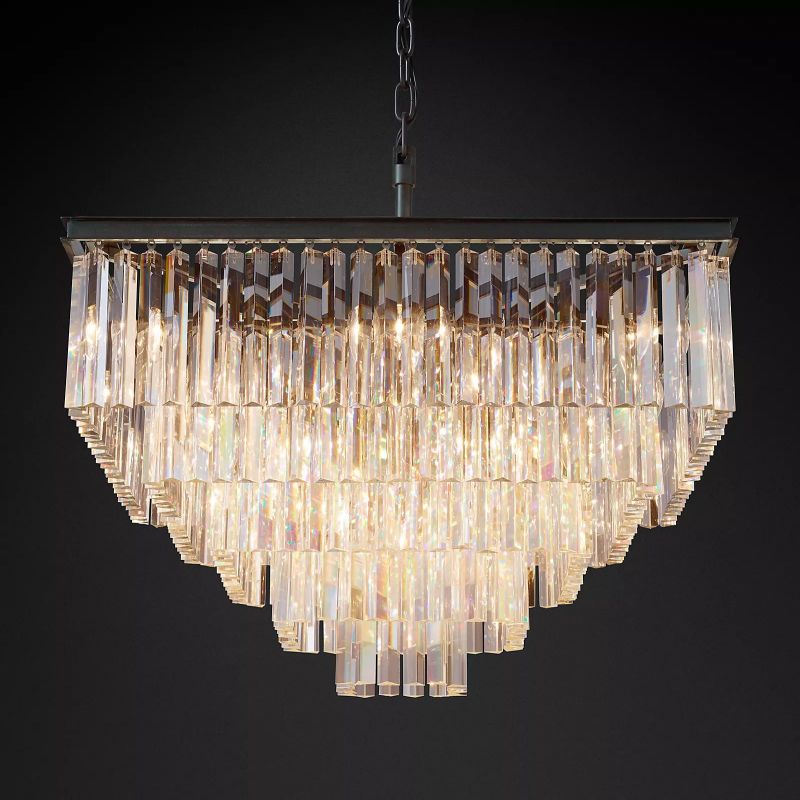 1920s Odem Square Chandelier 34" - detail 2