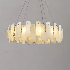 Alabaster Square Sheet Round Chandelier - detail 2