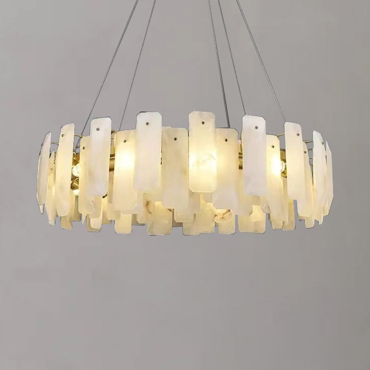 Alabaster Square Sheet Round Chandelier - detail 2