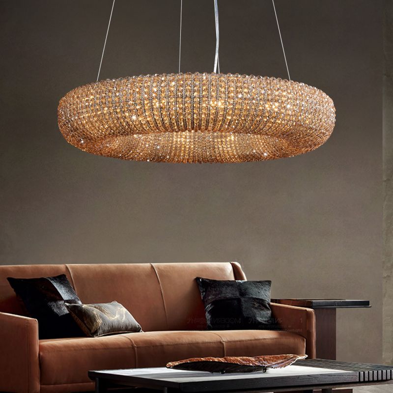 Halo Crystal Round LED Chandelier 41" - detail 2