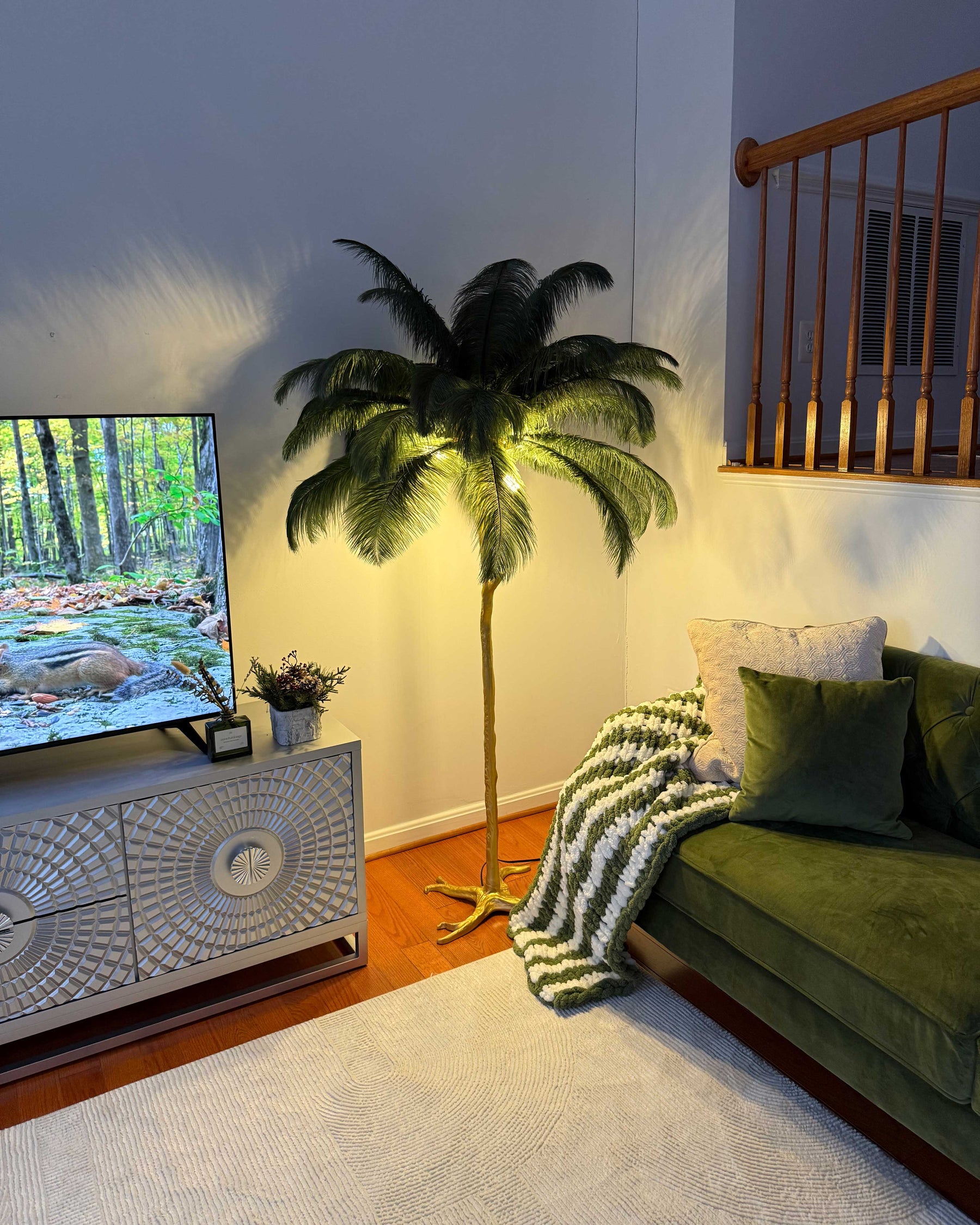 Homevator Feather Palm Tree Floor Lamp-HV7000