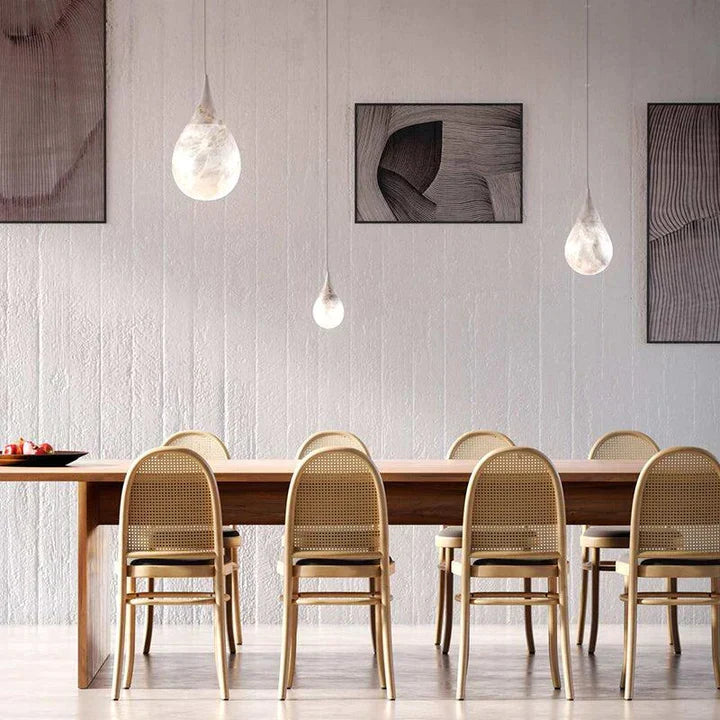 Alabaster Raindrop Pendant Lighting, Dining Table Pendant - detail 4