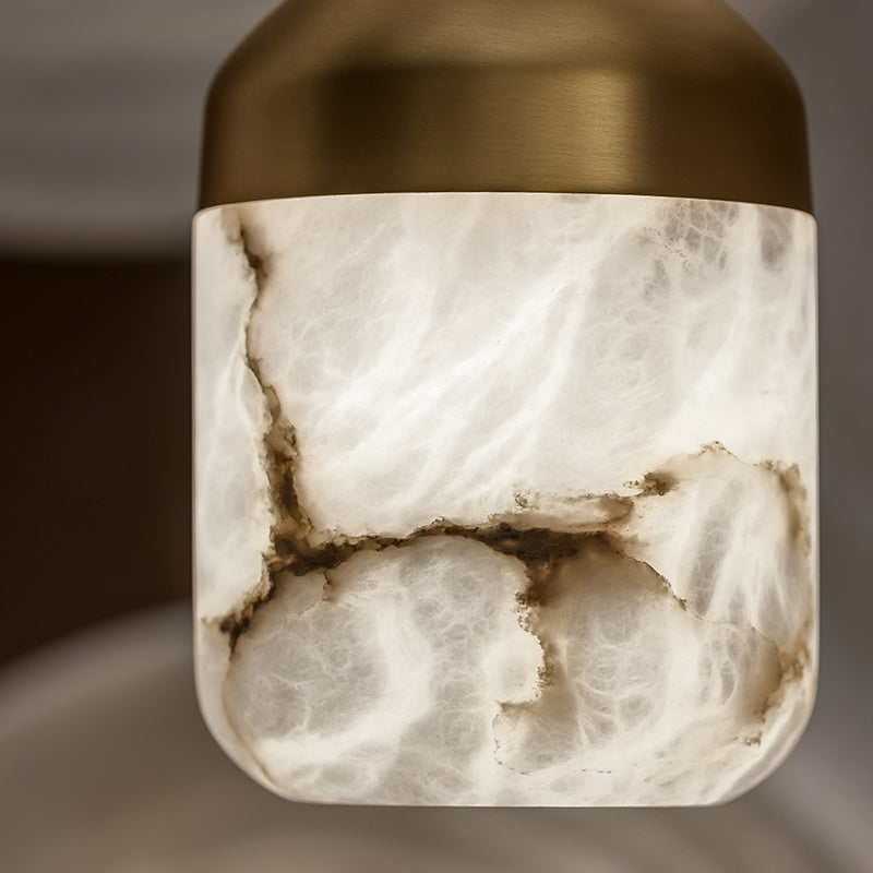 Serenity's Cascade - Modern Minimalist Alabaster Staircases Pendant Light - detail 2