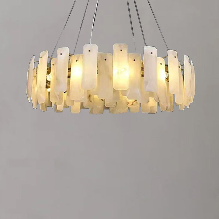Alabaster Square Sheet Round Chandelier - detail 5