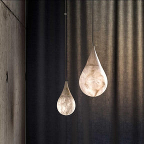 Alabaster Raindrop Pendant Lighting, Dining Table Pendant - detail 2