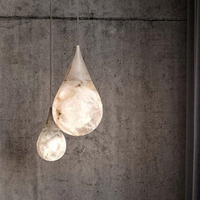 Alabaster Raindrop Pendant Lighting, Dining Table Pendant - detail 3