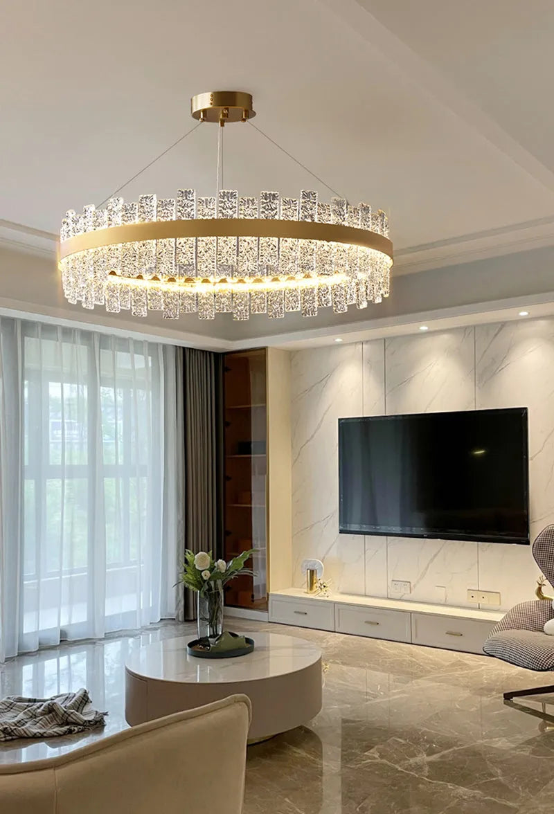 Flake Modern Style Round Crystal Chandelier - detail 2