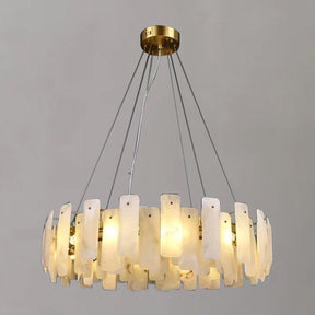 Alabaster Square Sheet Round Chandelier - detail 7