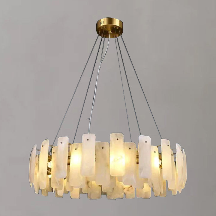 Alabaster Square Sheet Round Chandelier - detail 7