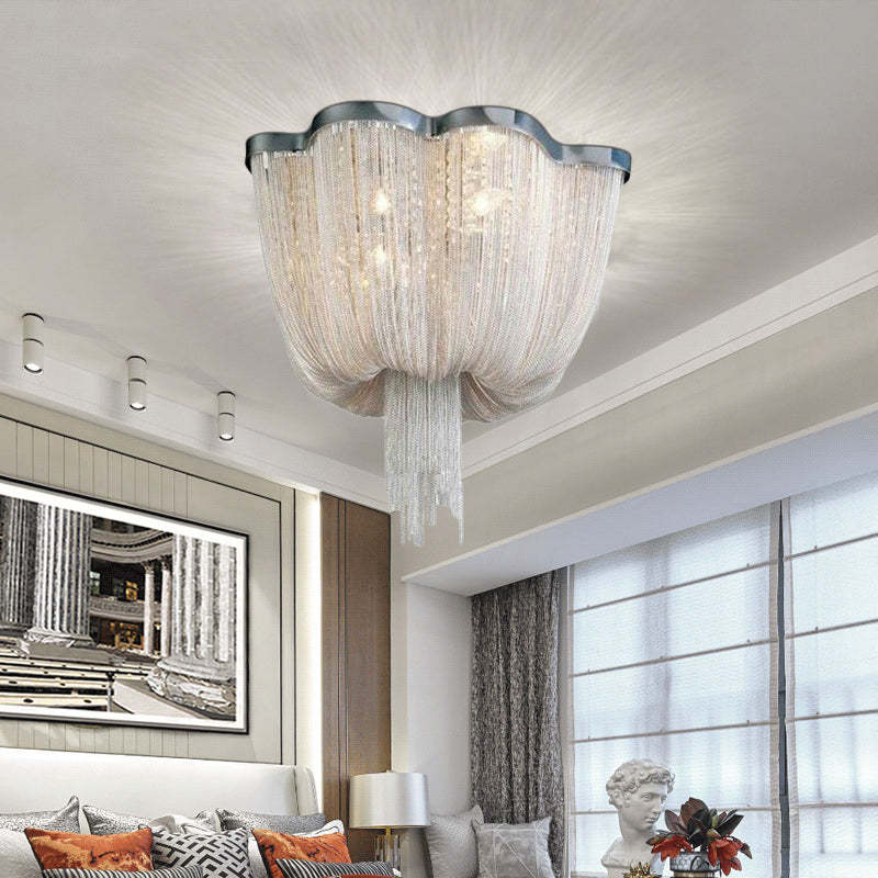 Tassel Ceiling Light Post-Modern Chandelier Aluminum Chain Light - detail 2