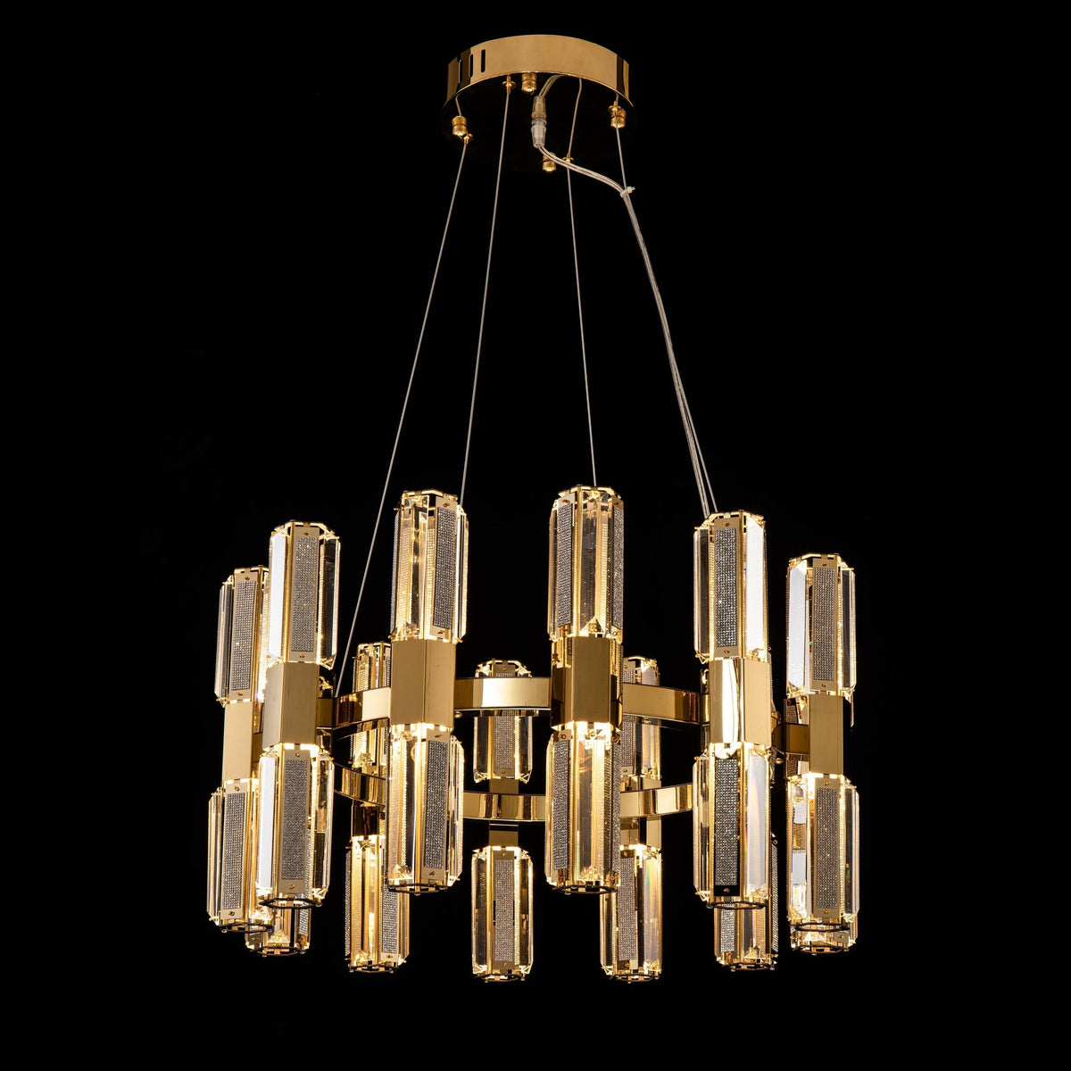 Olivia 1-Tier Round Crystal Led Chandelier - detail 2