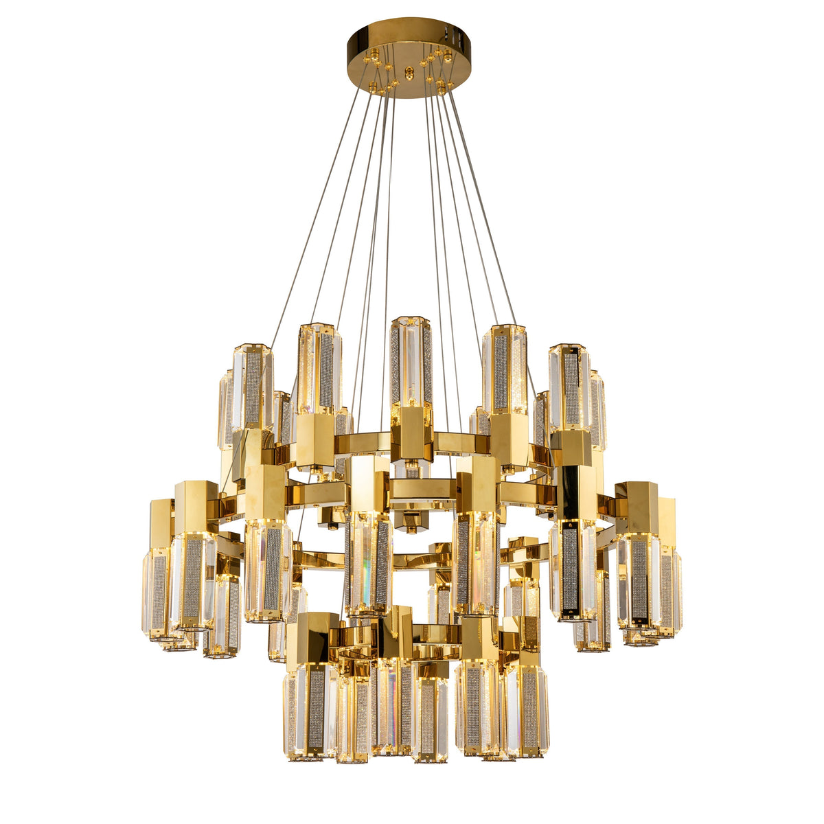 Olivia 3-Tier 32" Round Crystal Led Chandelier - detail 2