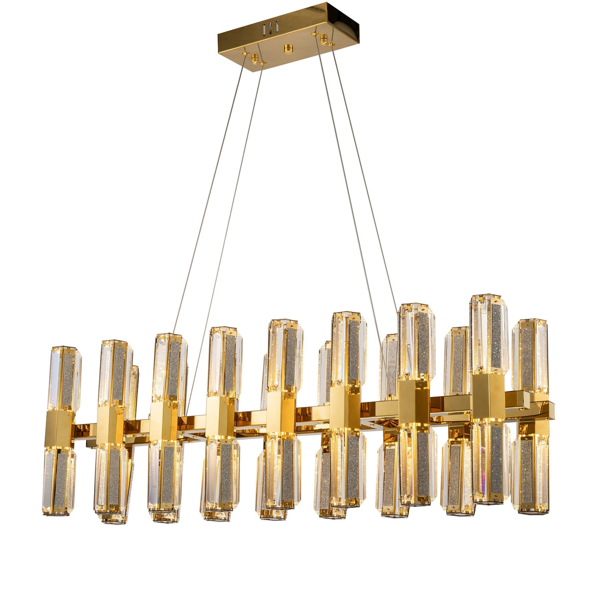 Olivia Rectangular / Linear Crystal Led Chandelier - detail 2