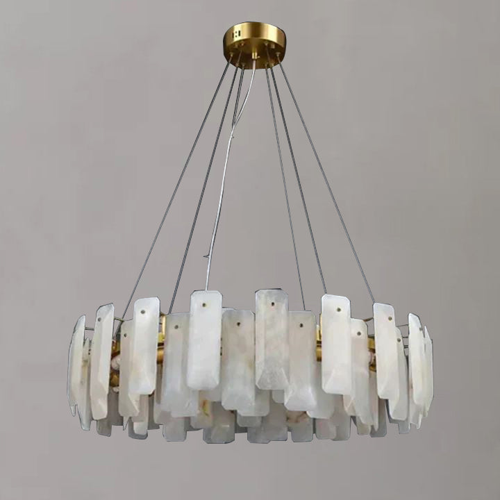 Alabaster Square Sheet Round Chandelier - detail 8