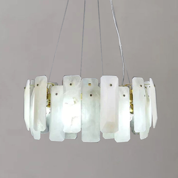 Alabaster Square Sheet Round Chandelier - detail 9