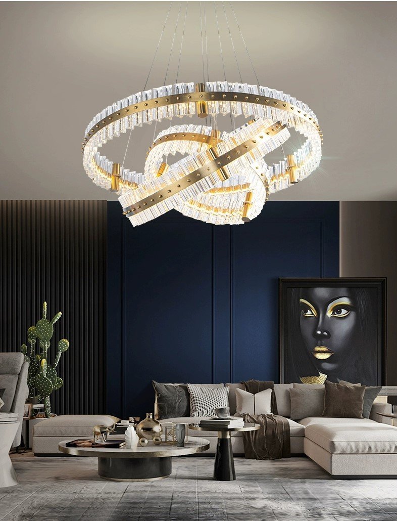 Aquinox 3-Tier Round Crystal Ring LED Chandelier - detail 2