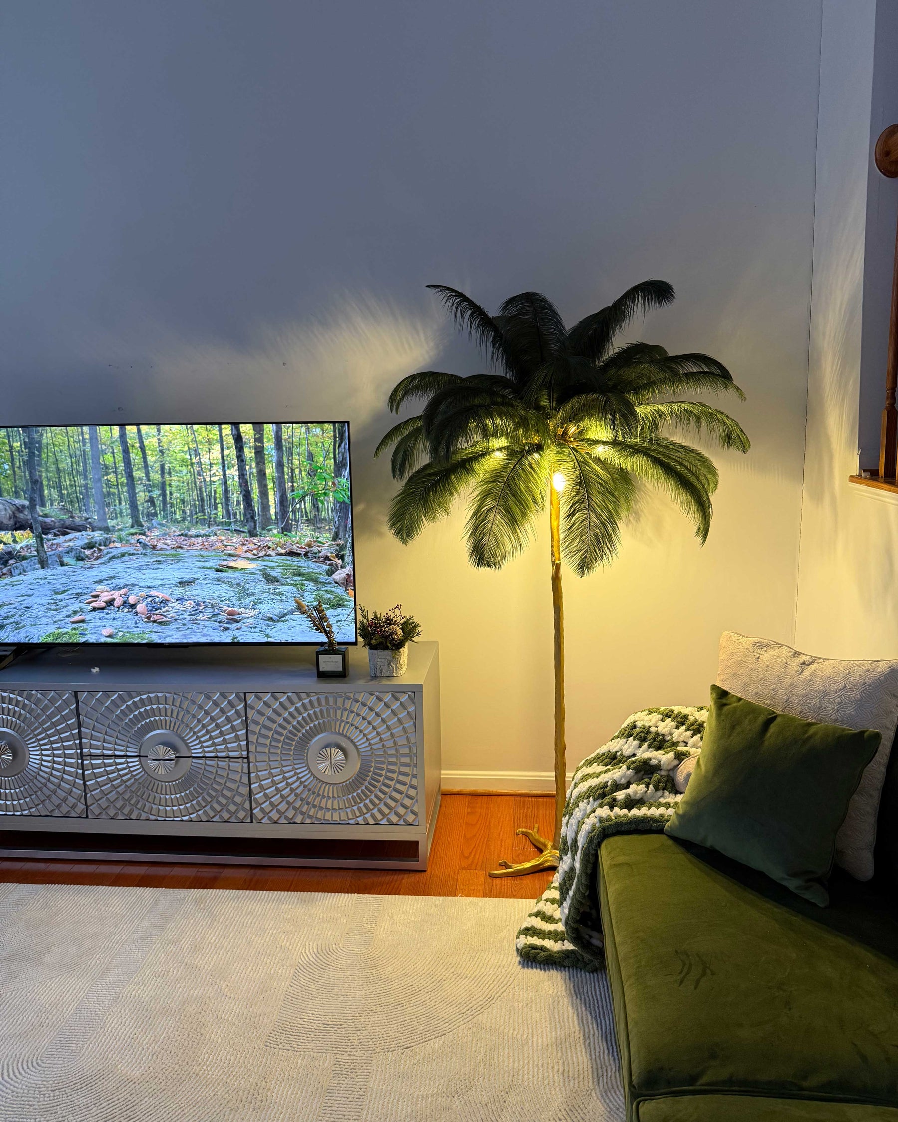 Homevator Feather Palm Tree Floor Lamp-HV7000