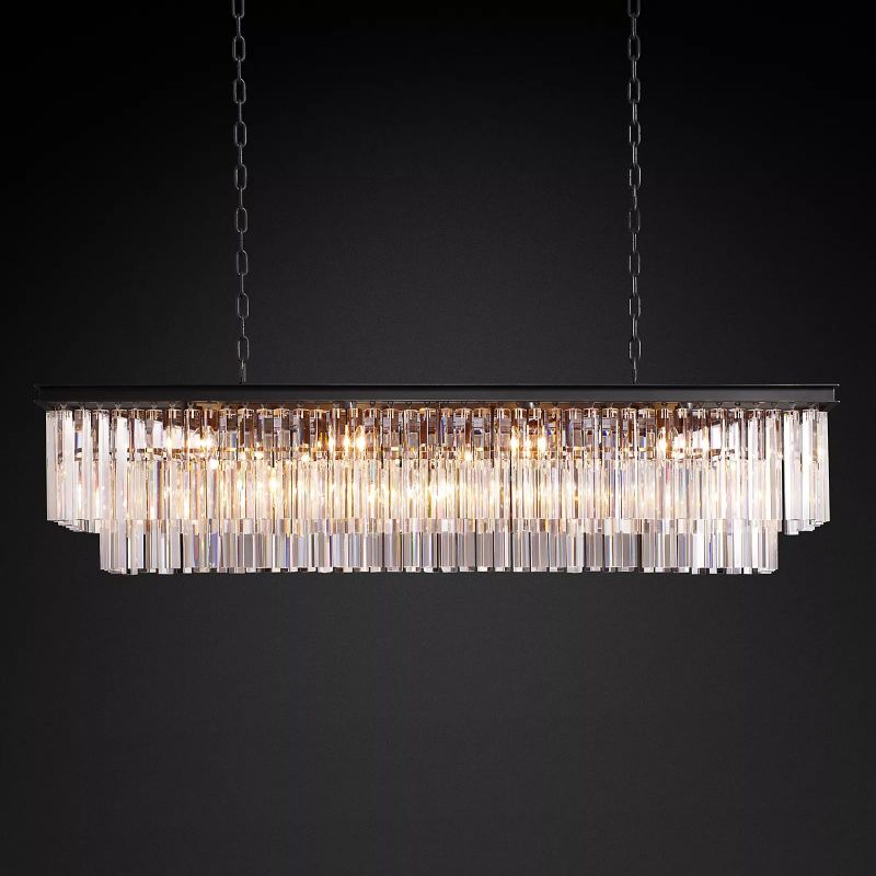 1920s Odem Rectangular Chandelier 59" - detail 2