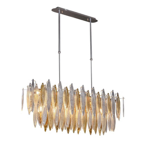 Alba 2-Tier Linear Oval Glass Chandelier - detail 4