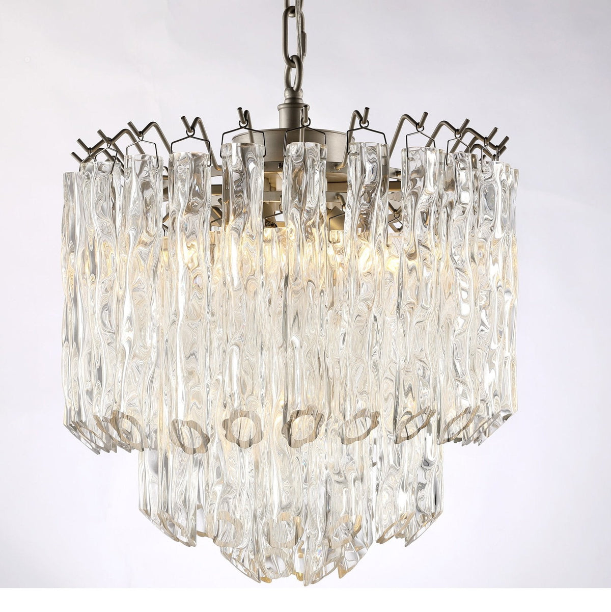Caprice Curved Tubular Glass Chandelier - detail 2