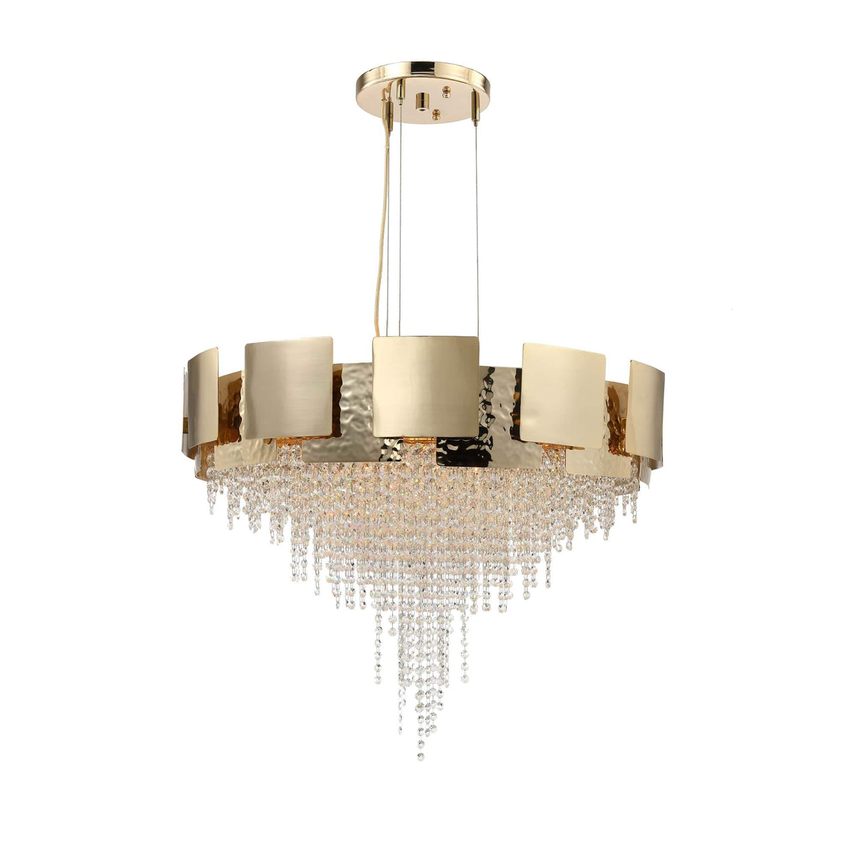 Anastagio Geometric-Squares Round Crystal Chandelier - detail 2