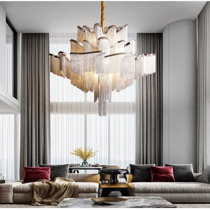 Alisa Luxury Flower Chain Tassel Chandelier - detail 2