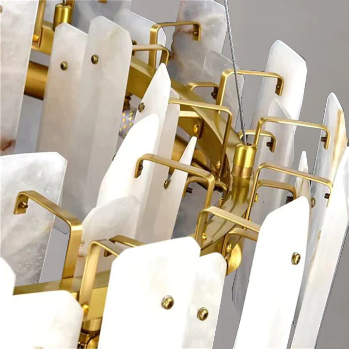 Alabaster Square Sheet Round Chandelier - detail 4