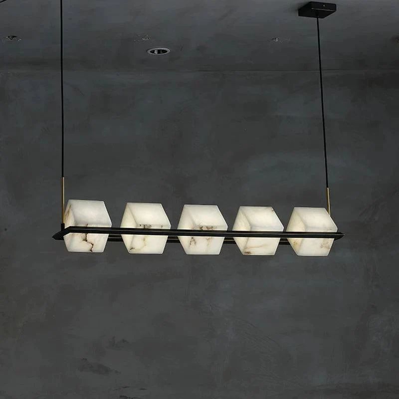 Alabaster Cubic Dining Table Pendant - detail 2