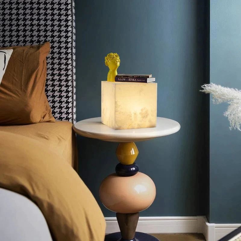Alabaster Cubic Table Lamp - detail 2