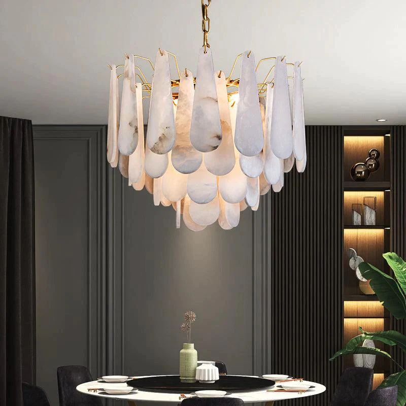Alabaster Feathery Chandelier - detail 2