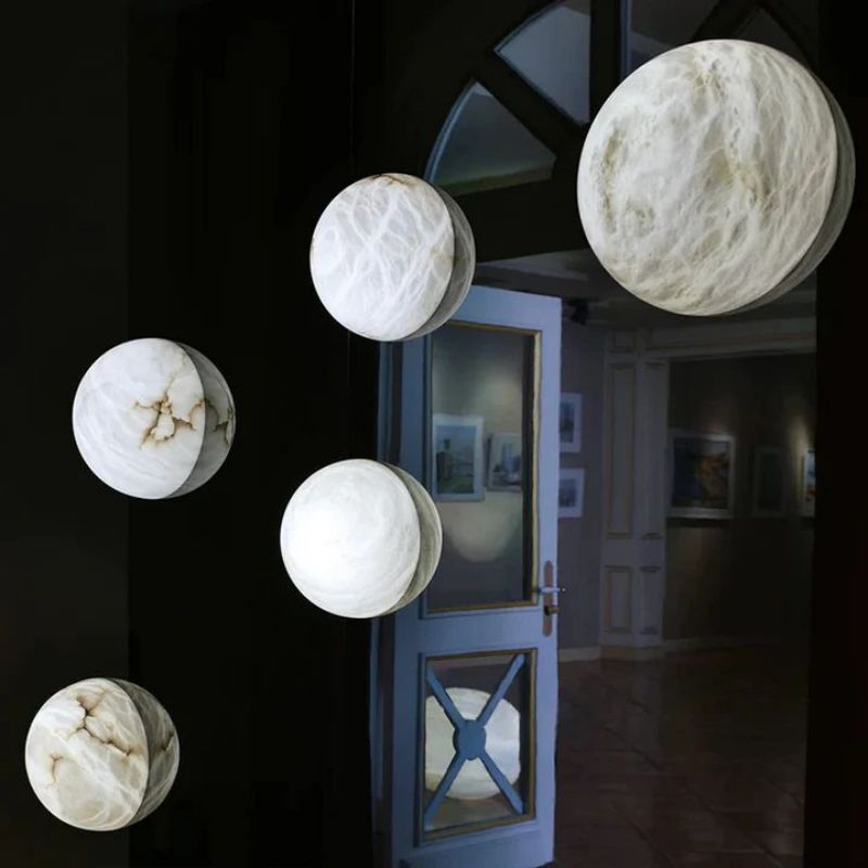 Alabaster Hemisphere Wall Sconce - detail 2