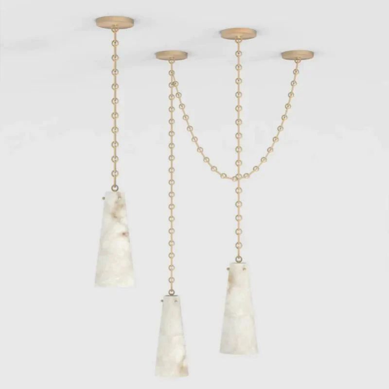 Alabaster Modern 3-Light Marble Chandelier - detail 2
