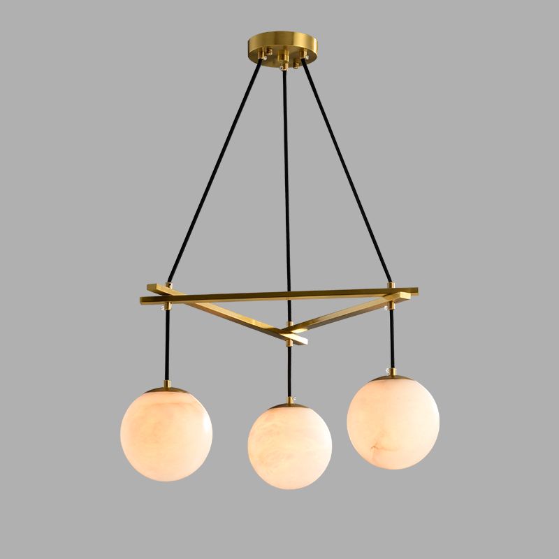 Alabaster Modern Round Ball Chandelier - detail 2