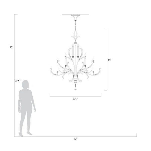 Alice Candle Round 3-Tier Chandelier 58" - product detail 2