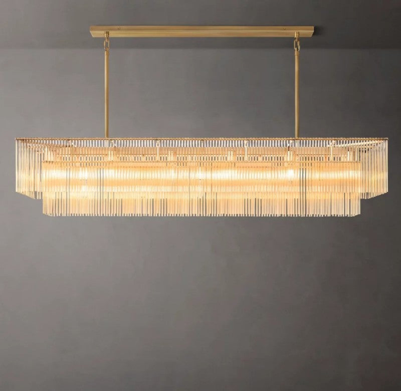 Amadeo Rectangular Glass Chandelier 72″ - detail 4