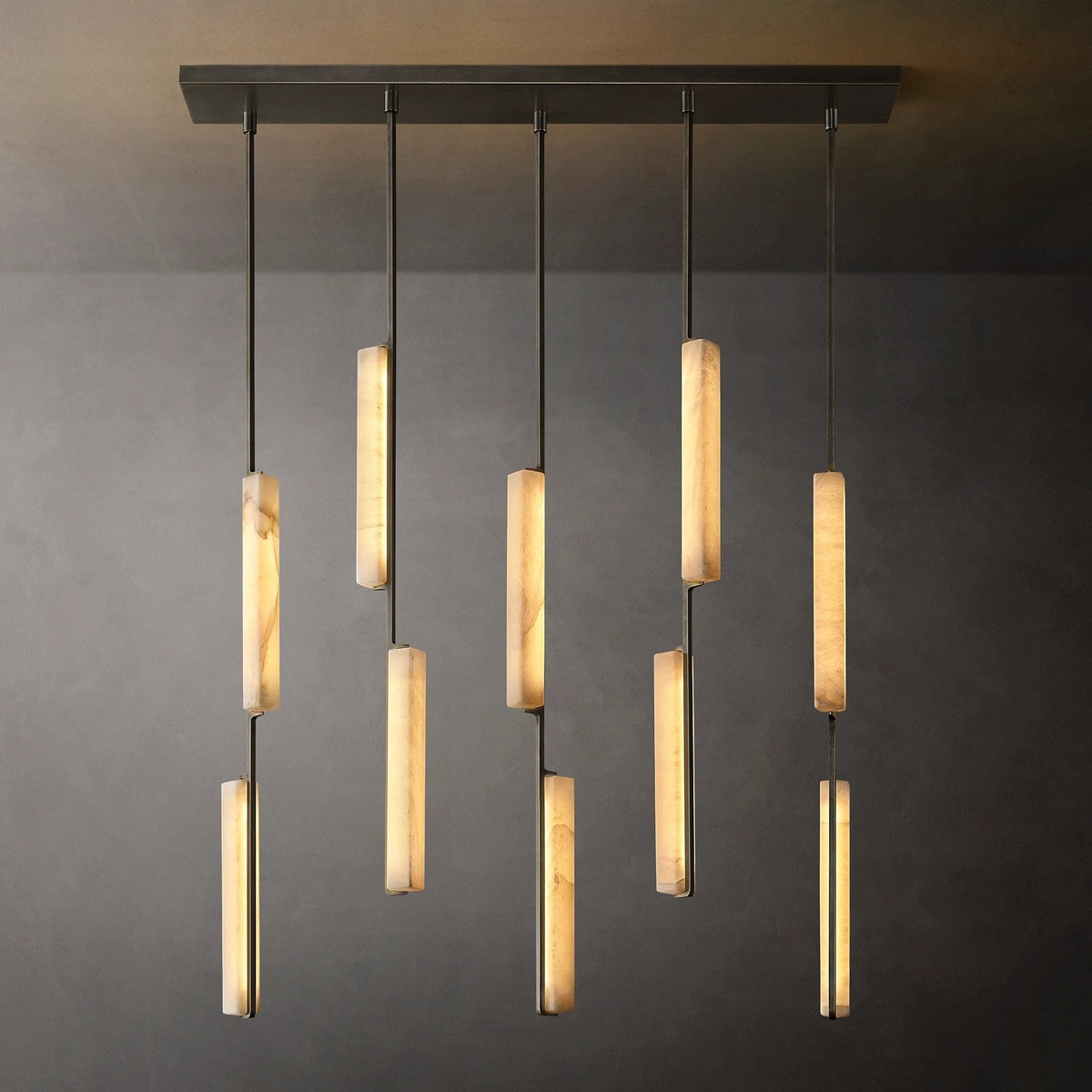 Audubom Alabaster Linear Chandelier 54" - detail 2