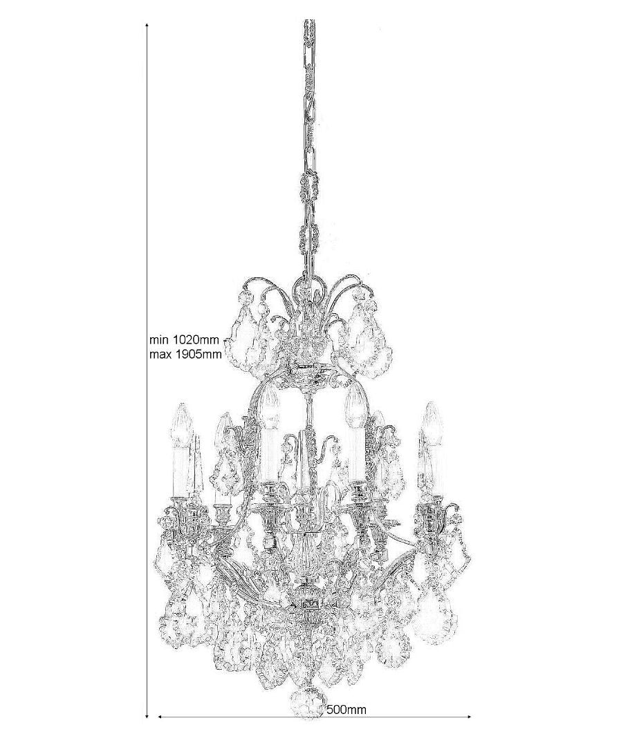 Classical Carlton Crystal Glass Chandelier - detail 2